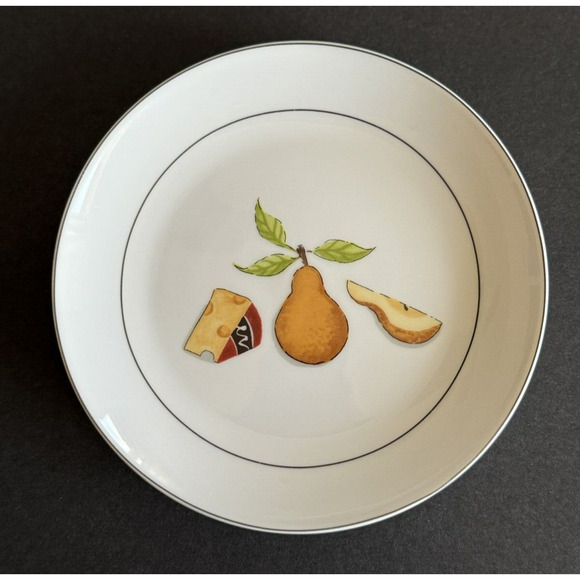 Crate & Barrel NANCY GREEN Fruit Fromage Appetizer Cheese Plates 6 1/2" Set of 6 - Picture 6 of 16